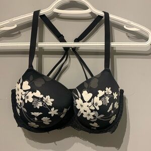 Auden Black Floral Bra